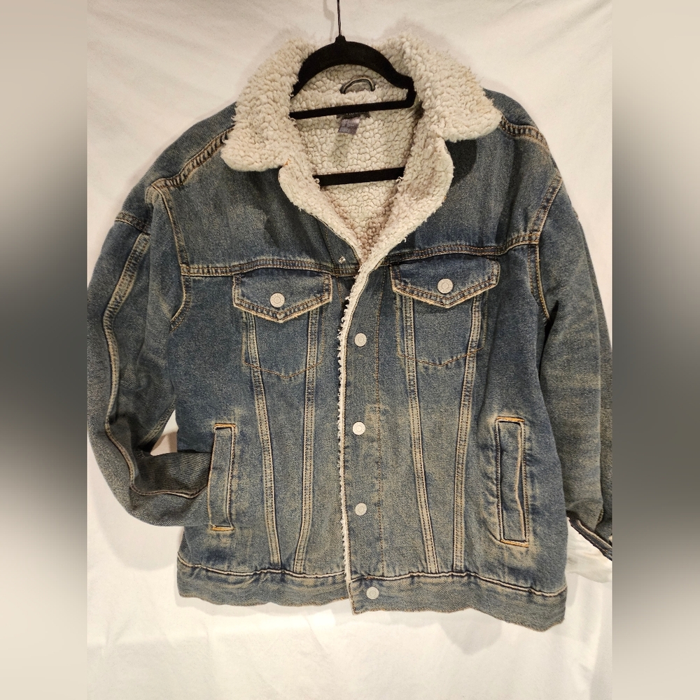 Denim Sherpa-Lined Jacket